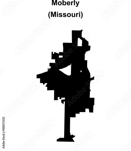 Moberly (Missouri) blank outline map