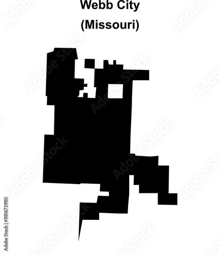 Webb City (Missouri) blank outline map