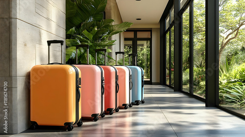 Colorful Luggage Stands Rea...