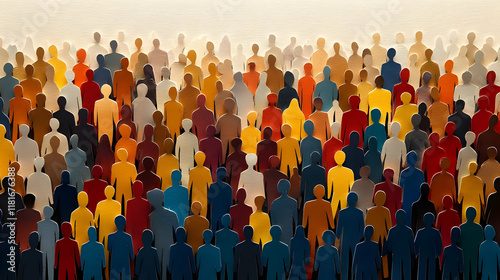 Diverse Crowd Gathers, Unit...