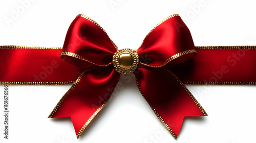 Red Ribbon with Gold Trim C...