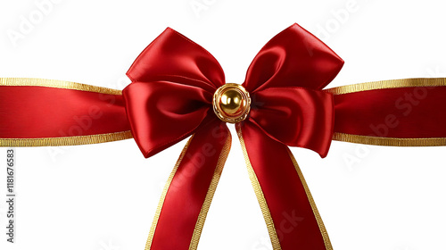 Red Ribbon with Gold Accent...