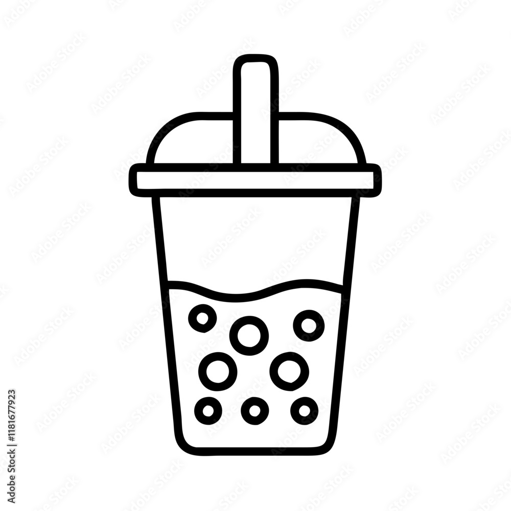 bubble tea icon, drinks line art, drinks vector - simple black line art icon of bubble tea perfect for logos, and drinks-themed designs. bubble tea icon, drinks line art, drinks vector - simple black line art icon of bubble tea perfect for logos, and drinks-themed designs.