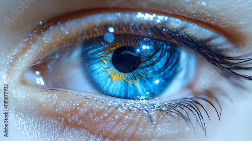 Blue Eye Reflects Light: Ir...
