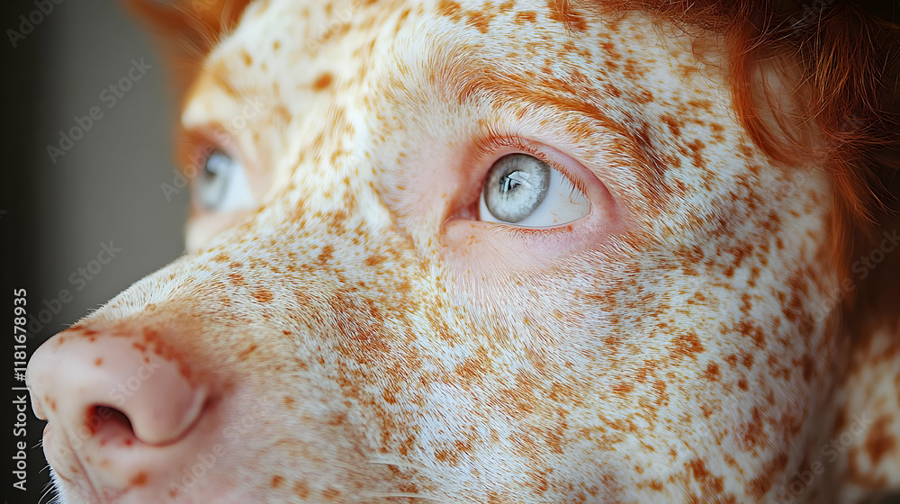 Naklejka premium Dog Eyes See World, Fur and Nose Close Up Gently, Canine Companion