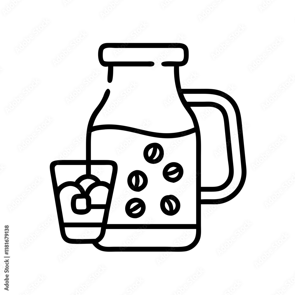 cold brew coffee icon, drinks line art, drinks vector - simple black line art icon of cold brew coffee perfect for logos, and drinks-themed designs. cold brew coffee icon, drinks line art, drinks vector - simple black line art icon of cold brew coffee perfect for logos, and drinks-themed designs.