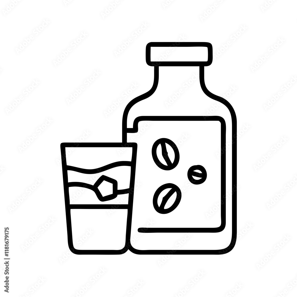 cold brew coffee icon, drinks line art, drinks vector - simple black line art icon of cold brew coffee perfect for logos, and drinks-themed designs. cold brew coffee icon, drinks line art, drinks vector - simple black line art icon of cold brew coffee perfect for logos, and drinks-themed designs.