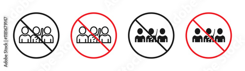 Please do not ask signs set. vector illustrations in black and yellow and red colors