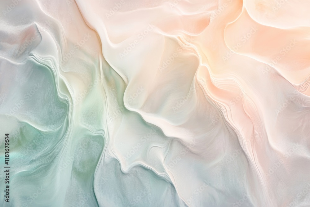 Obraz premium Abstract art featuring flowing pastel colors, creating a serene and dreamy visual texture.