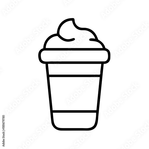 frappuccino icon, drinks line art, drinks vector - simple black line art icon of frappuccino perfect for logos, and drinks-themed designs.