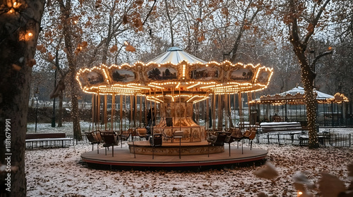 Carousel Spins Gently in Sn...