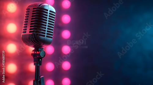 Vintage Microphone on Stage...