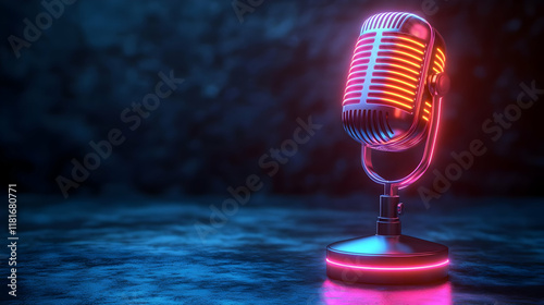 Neon Microphone Glows: Audi...