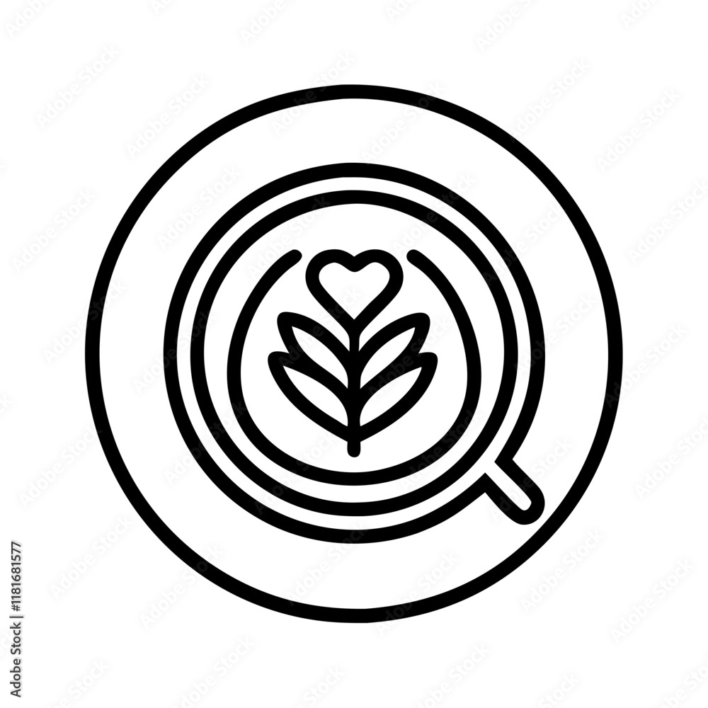 latte art icon, drinks line art, drinks vector - simple black line art icon of latte art perfect for logos, and drinks-themed designs. latte art icon, drinks line art, drinks vector - simple black line art icon of latte art perfect for logos, and drinks-themed designs.