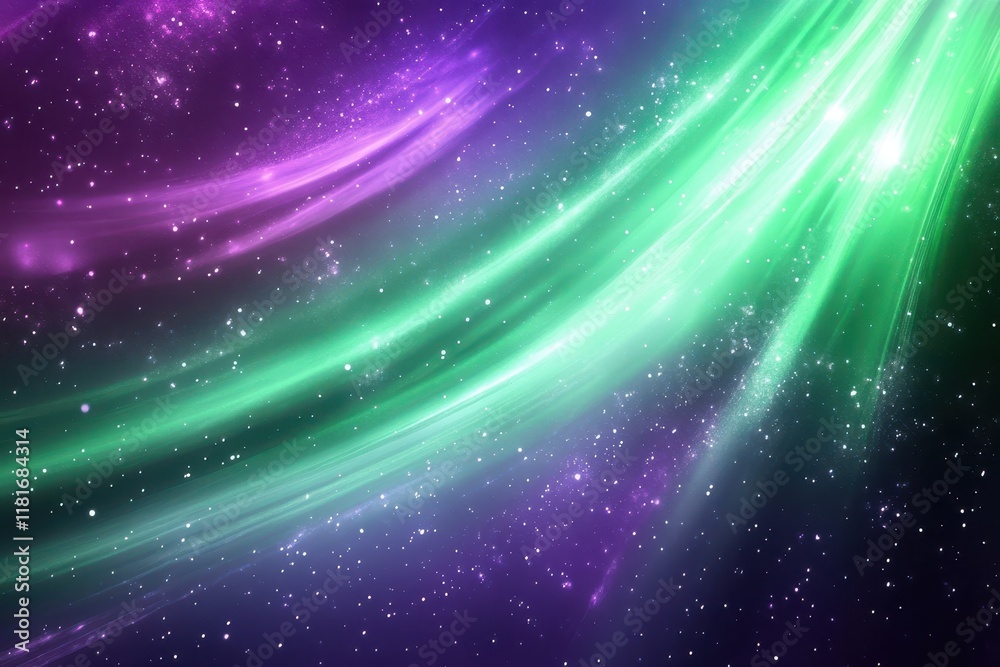 Fototapeta premium Mystical dance of cosmic lights illuminating the night sky with vibrant colors and mesmerizing patterns