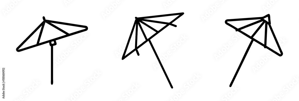 cocktail umbrella icon, drinks line art, drinks vector - simple black line art icon of cocktail umbrella perfect for logos, and drinks-themed designs. cocktail umbrella icon, drinks line art, drinks vector - simple black line art icon of cocktail umbrella perfect for logos, and drinks-themed designs.