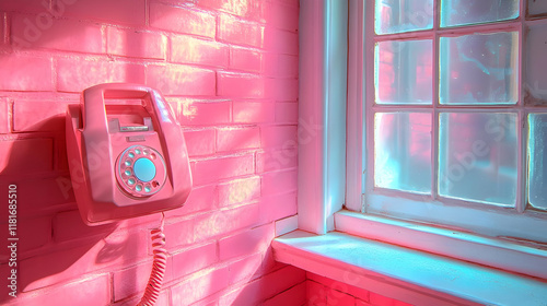 Pink Rotary Phone Hangs on ...