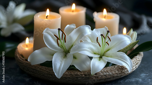 White Lilies and Candles Cr...