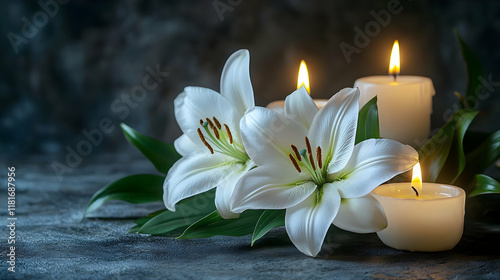 White Lilies and Candles Il...