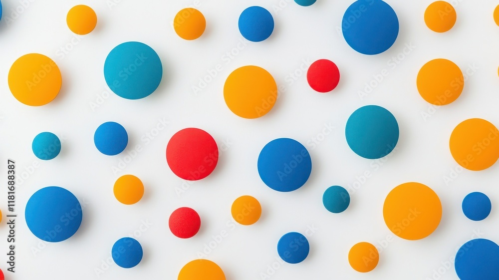 Colorful Sphere Pattern Background Abstract Design with Red Blue Orange Circles Colorful Sphere Pattern Background Abstract Design with Red Blue Orange Circles