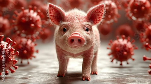 Piglet Walks Towards Virus:...