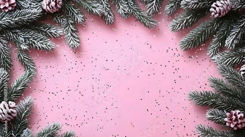 Frosted Fir Branches and Pi...