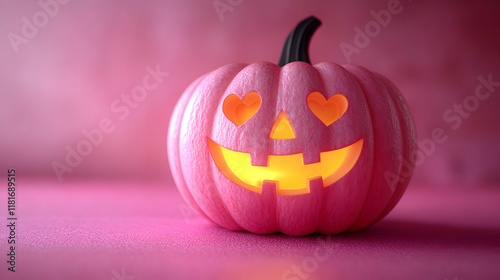Pink Pumpkin Glows with Hea...