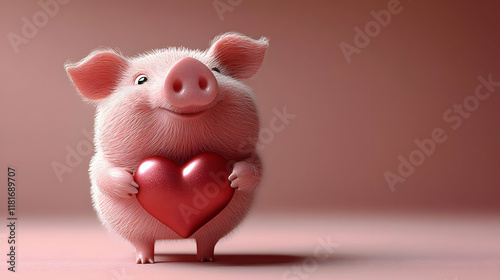 Pink Pig Shows Love with a ...