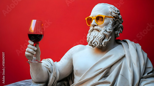 Statue Holds Wineglass Agai...