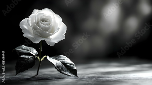 White Rose Blooms Elegantly...