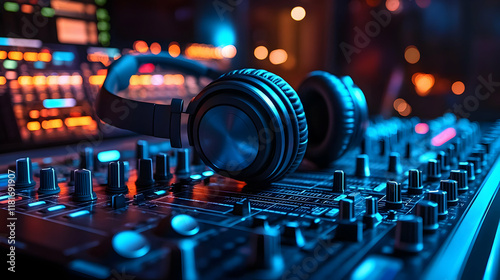 Headphones Rest on Mixer: M...