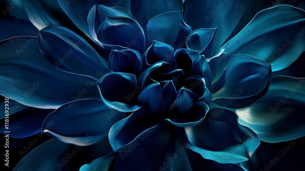 Stunning Close-up of a Deep Blue Dahlia's Intricate Petals Stunning Close-up of a Deep Blue Dahlia's Intricate Petals