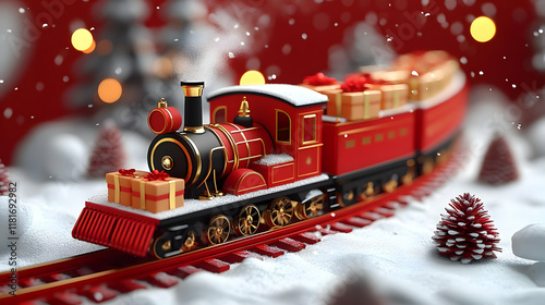 Red Train Carries Gifts Thr...