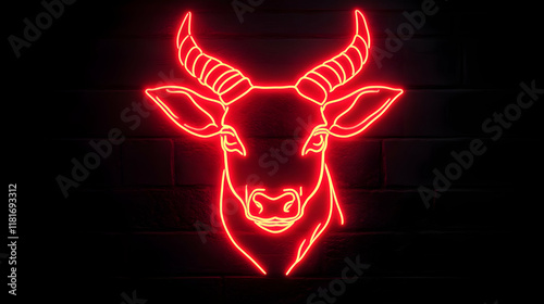 Red Neon Animal Glows Brigh...