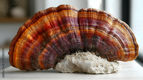 Mushroom Shows Colorful Ban...