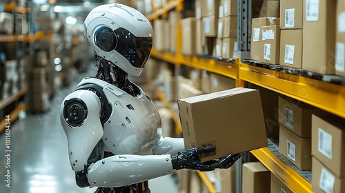 Robot Handles Package in Wa...
