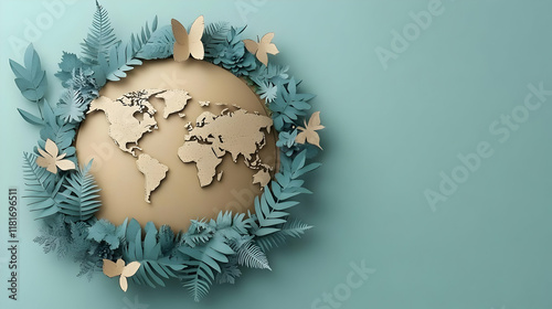 World Map Embraces Nature w...