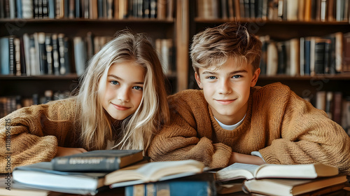 Students Read Books in Libr...