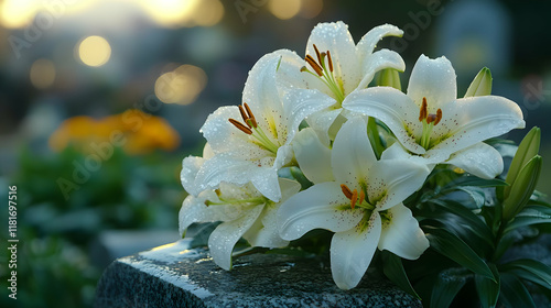 White Lilies Bloom Elegantl...