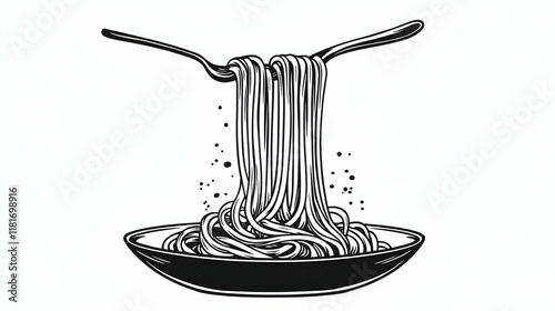 Spaghetti Twirls on Forks: ...