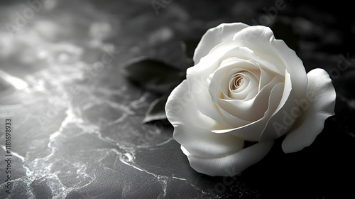 White Rose Blooms Elegantly...