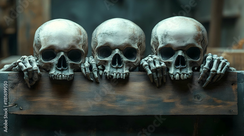 Three Skulls and Bones Grip...