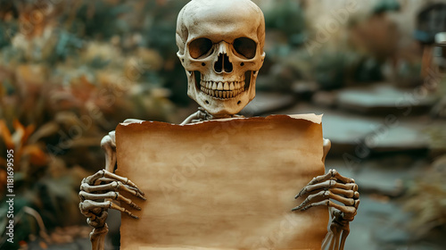 Skeleton Holds Ancient Scro...