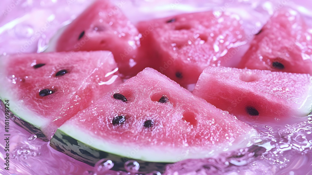 Watermelon Slices Refreshing Summer Fruit Delightfully Sweet Watermelon Slices Refreshing Summer Fruit Delightfully Sweet