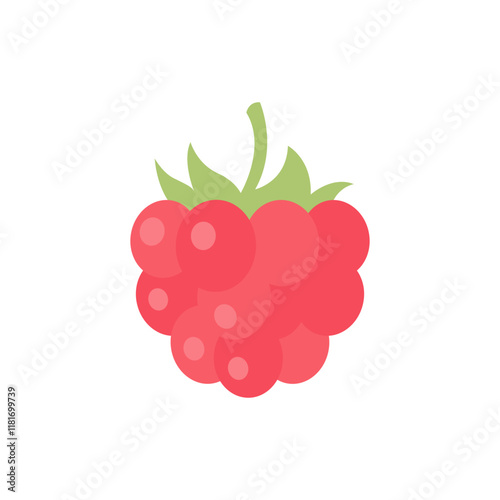 Raspberry icon. Simple flat style. Berry, pictogram, ripe, pink, sweet, delicious, food, nature, vegetarian concept. Vector design illustration isolated. SVG