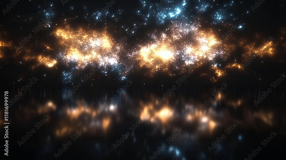 Obraz premium Celestial Nebula Reflection Cosmic Dust and Light