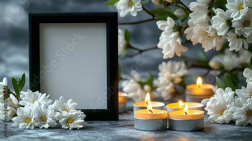 White Flowers and Candles F...