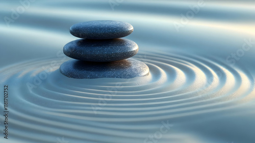 Zen Stones Create Ripples o...