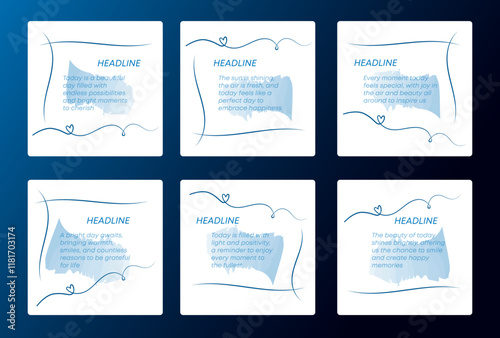 vector set of minimalist decorative frames featuring delicate heart elements. Perfect for invitations, social media posts, greeting cards, and other creative designs