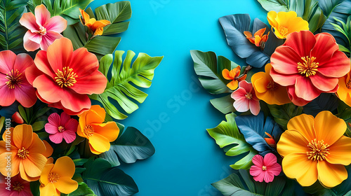 Tropical Flowers and Leaves...